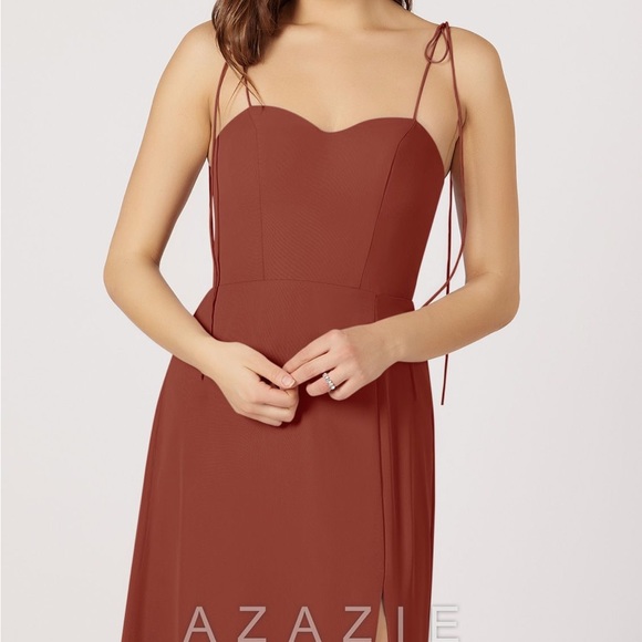 Azazie Rosey Terracota Size 4 - Picture 4 of 5